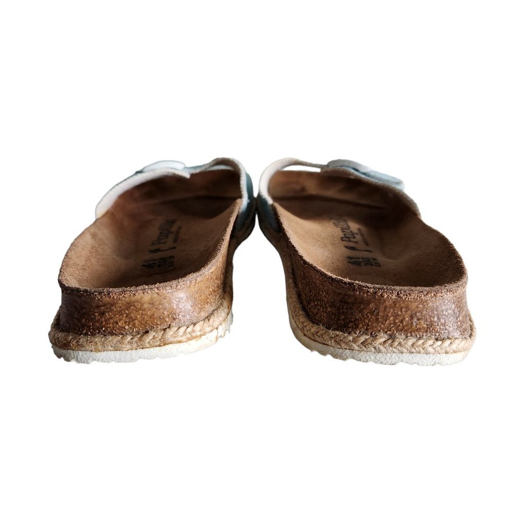 Birkenstock Papadillo Shoes Women's 10 Men's 8 Narrow Blue Madrid Slides Nubuck - Picture 4 of 11